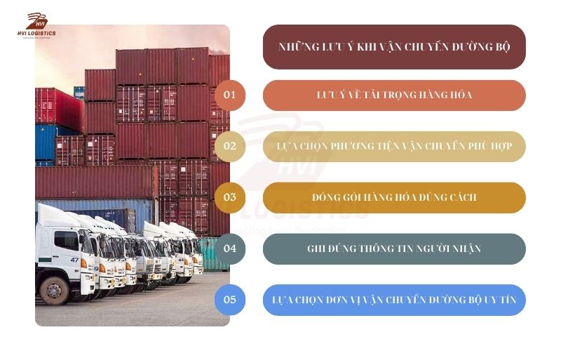 Những lưu ý khi vận chuyển hàng hóa bằng đường bộ